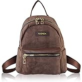 WisePoint Small Backpack for Women, Suede Womens Backpack Small Backpack Purse with Handle, Small Backpacks Ladies Backpack (brown)