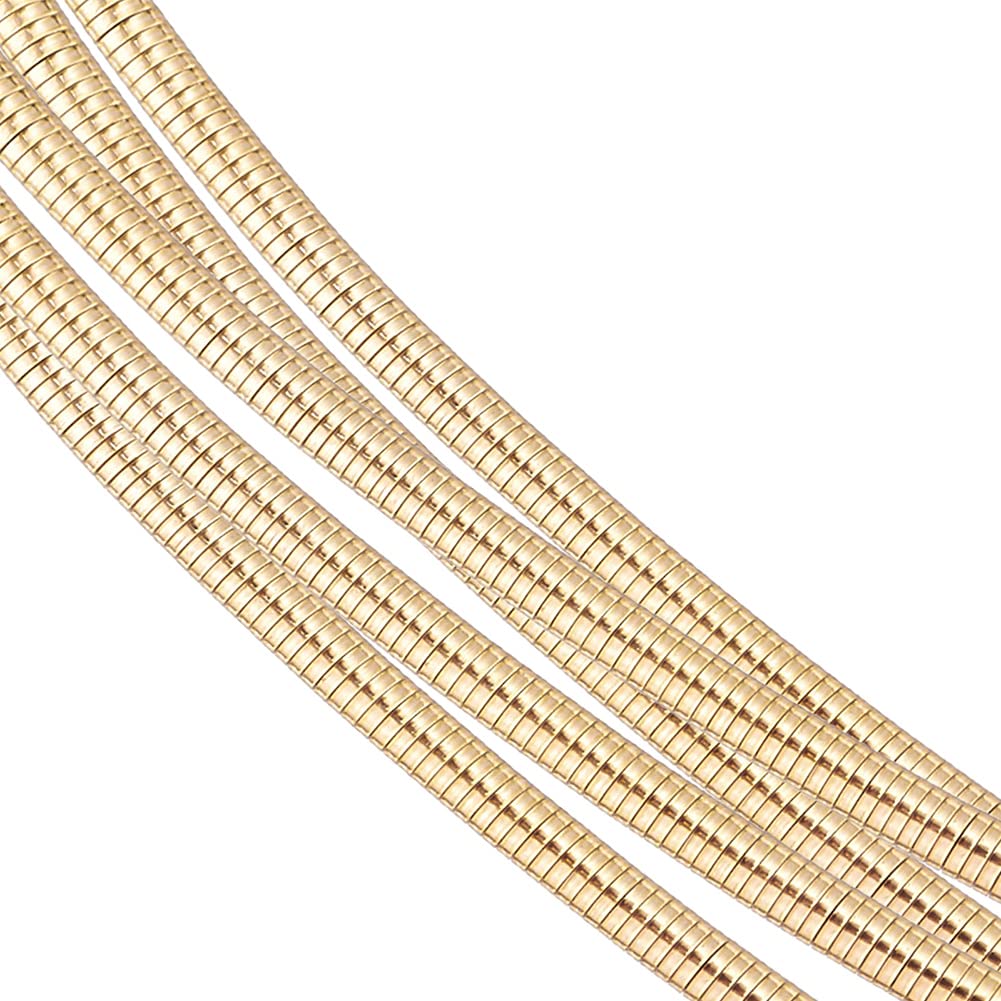 BENECREAT 1mm French Wire Gold Spiral Copper Wire with Storage Box for Embroidery Beading and Clothes Decoration, about 17m