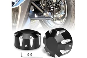 Sresk Front Axle Caps for Can Am Spyder Parts, 2 Pack Aluminum Front Wheel Axle Nut Cover Cap For 2008-Later Can-Am Spyder F3, RT, ST, GS/RS All Models Accessories (Front Black)