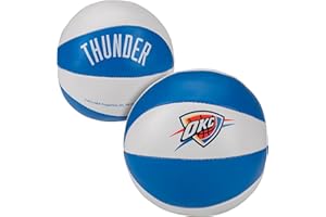Franklin Sports NBA Oklahoma City Thunder Toy Basketballs - 2 Pack of Kids Soft Mini Basketballs for Over The Door + Indoor Hoops - NBA Fan Shop Kids Soft Toy Balls - (2) Mini Balls Included