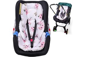 THE KENKYO 2-in-1 Reversible Infant Car Seat Insert for Newborn, Mink Dot Baby Car Seat Head & Body Support with Cotton Filled, Breathable Baby Car Seat Cushion for Strollers, Swings and Bouncers