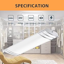 FAITHSAIL 2FT LED Light 20W 2200lm LED Linear Flush