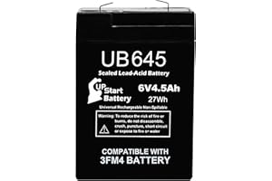 UB645 6V 4.5AH Battery for 3FM4 JM-6M4.5AC 6V4.5Ah/20Hr Rechargeable Battery for Ride On Toys, Bernini Fountain, Lantern, Fla