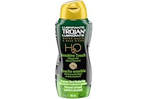 TROJAN H20 Sensitive Touch Water-Based Personal Lube, Aloe & Vitamin E Infused Lubricant, Hyaluronic Moisturizers, Fragrance,