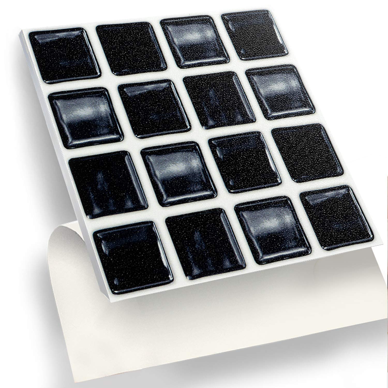 BLACK MOSAIC EFFECT WALL TILES Box of 8 tiles Stick and Go Wall Tiles