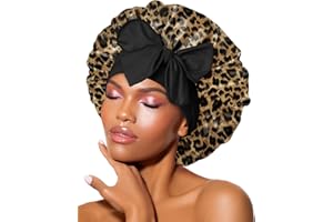 BONNET QUEEN Silk Bonnet for Sleeping Women Satin Bonnet Hair Bonnet Night Sleep Cap for Curly Hair with Tie Band
