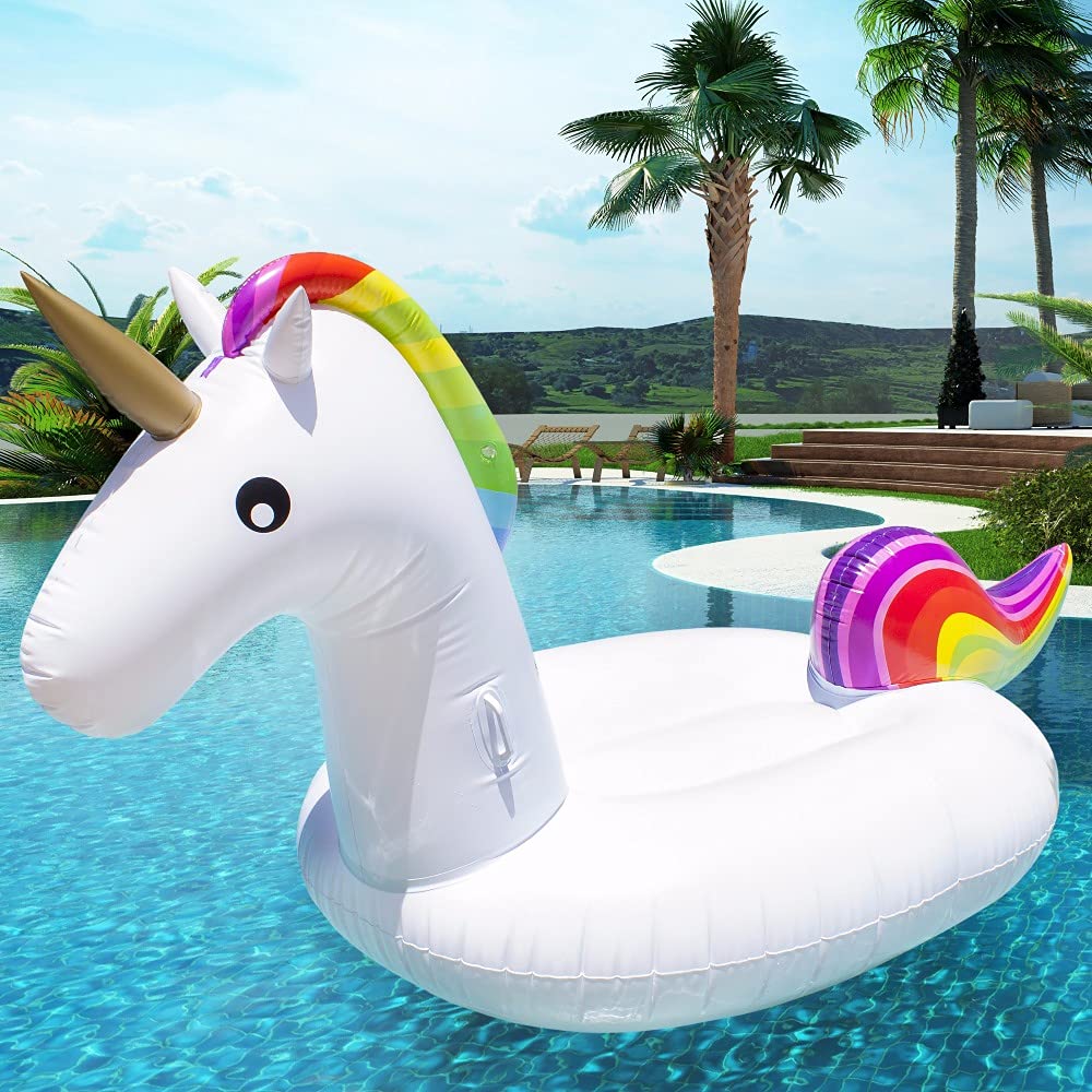 Dracarys Giant Inflatable Unicorn Air Mattress, 200 x 100 x 90 cm, Inflatable Unicorn Swimming Toy, Pool Toy, Raft, Floating Bed, Water Toy, Party, Children, Adults