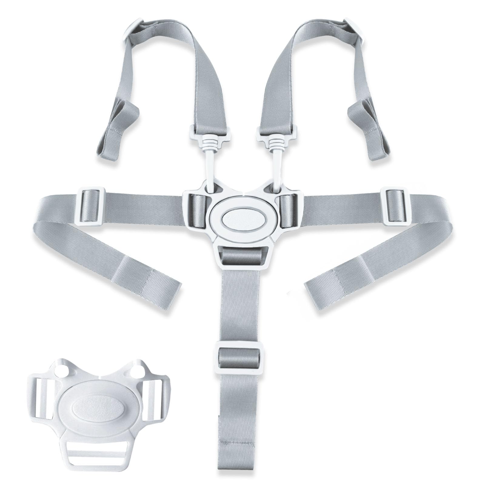 AWAVM New Baby High Chair Straps Grey Adjustable Baby Seat Belt 5 Point Harness Straps Safety High Chair Harness,High Chair Replacement Straps for Stroller High Chair Pram Buggy Children Kid Pushchair