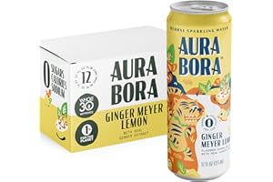 Aura Bora, Ginger Meyer Lemon Sparkling Water, 12 Fl Oz