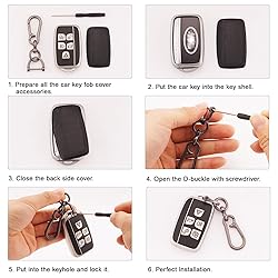 EKALA for Key Fob Cover with Keychain, 5 Buttons