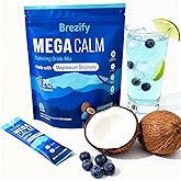Brezify MegaCalm Coconut Lemonade Drink Sticks – Cortisol Support with Magnesium Glycinate, Ashwagandha, L-Theanine, Vitamin D, Electrolytes – Sugar-Free – 30 Pack (30 Servings, Coconut)