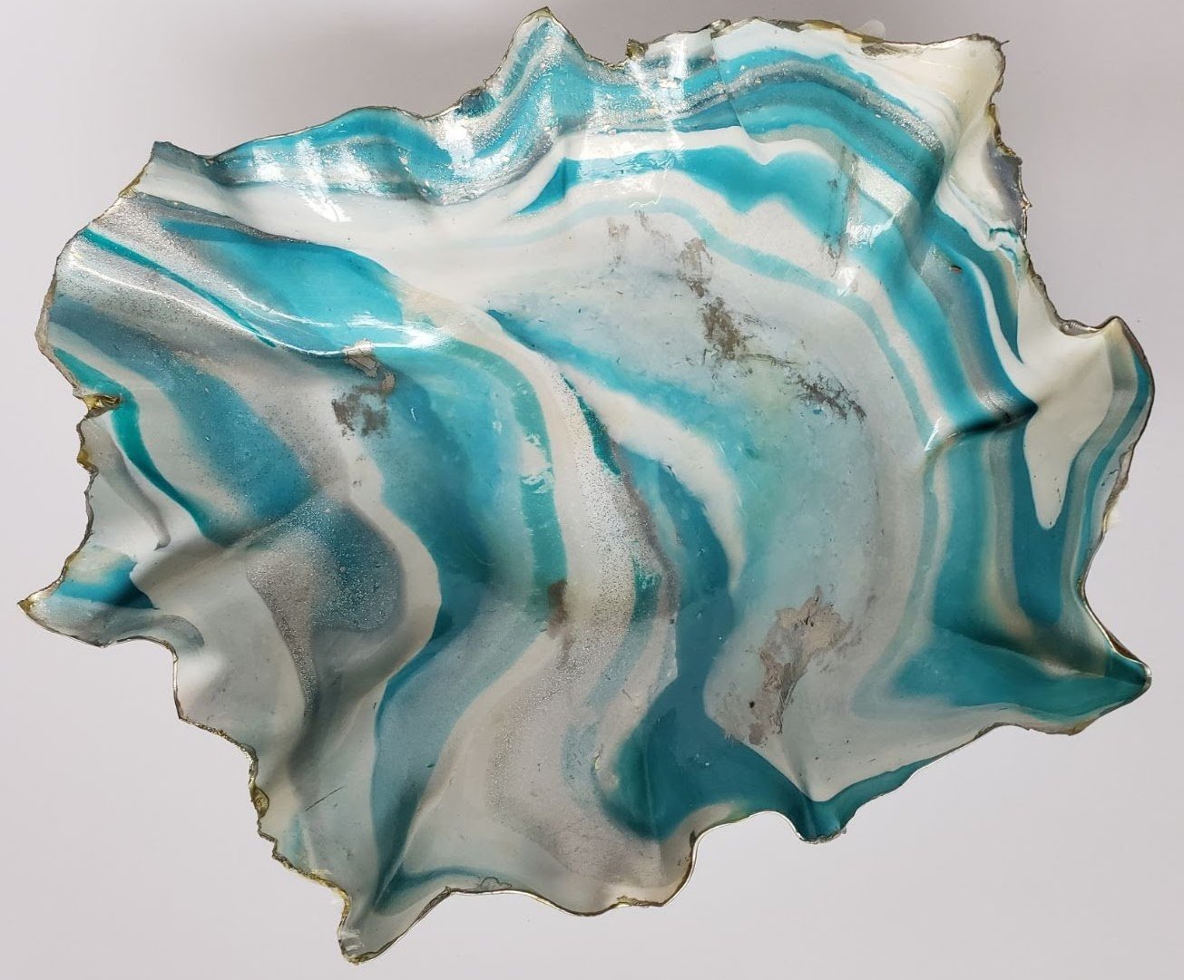 Amazon Com Turquoise And Silver Sparkly Decorative Bowl Handmade