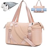 MAXTOP Women's Gym Yoga Duffle Bag with Shoe Pouch,Multi-Purpose Overnight Travel Bag for Gym,Work, Dance, Sports