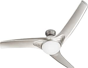 CO-Z Ventilador de Techo LED Luz 52 Pulgadas Acabado de Níquel