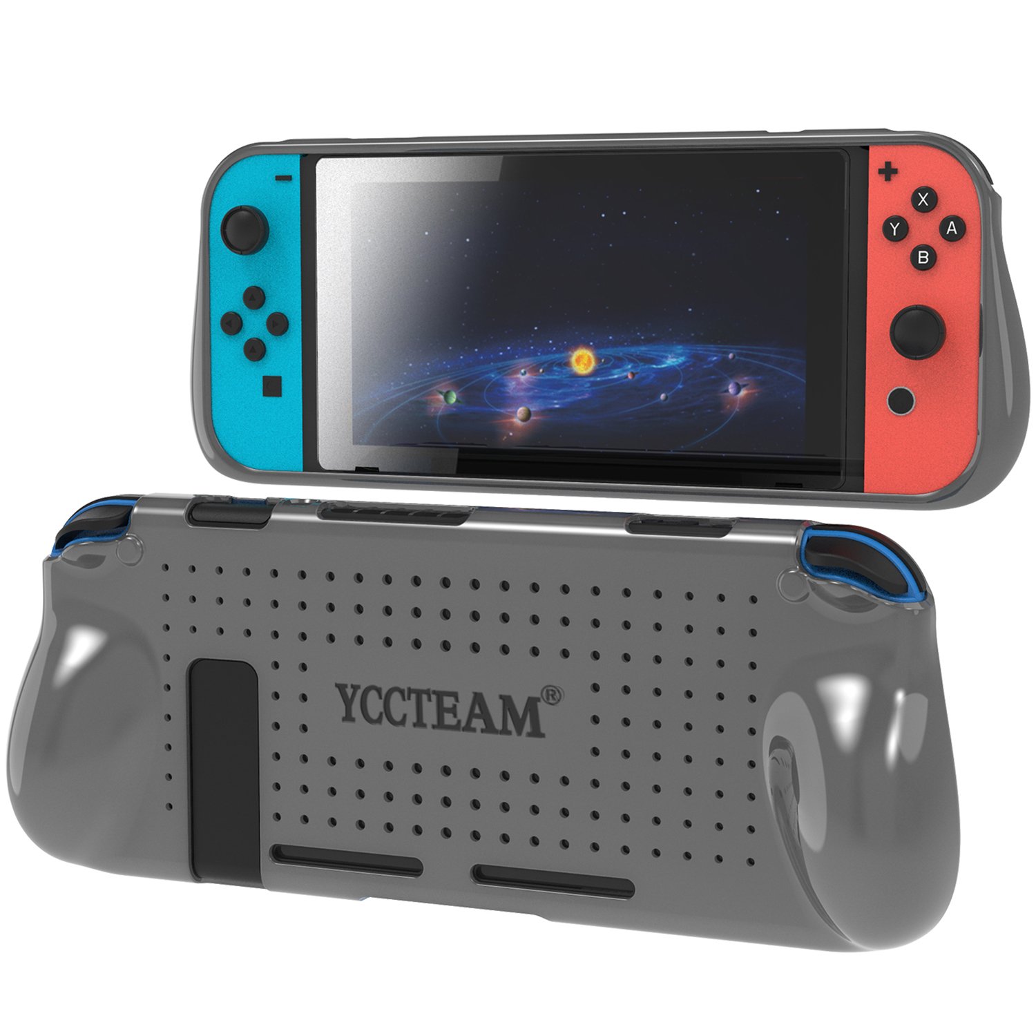 Protective Case for Nintendo Switch, Grip Cover with Shock Absorption and Anti-Scratch Design - Comfortable TPU Case for Nintendo Switch Console (Grey)