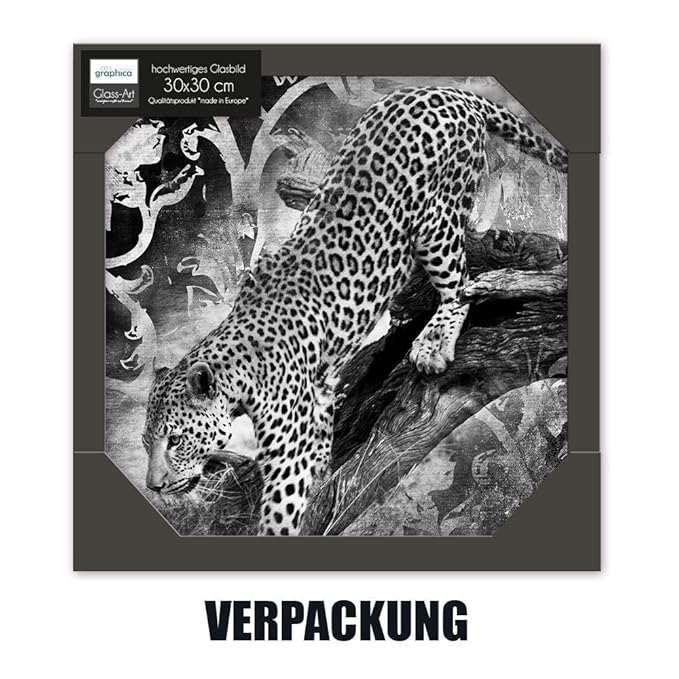 schwarz-weiß In The Jungle Wandbild Wohnzimmer modern 80x30cm artissimo