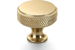 Coinkoly 10 Pack Champagne Bronze Knurled Cabinet Knobs for Dresser Drawer Pulls Brass Cupboard Hardware for Cabinets CK0029