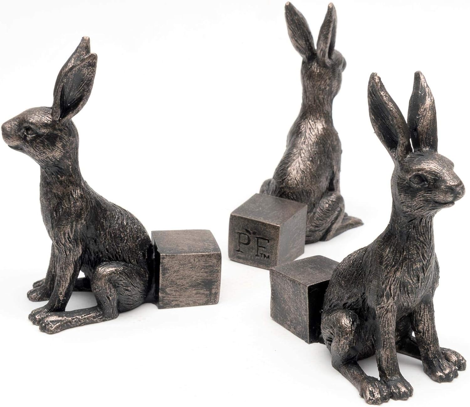 Potty Feet Hare Figures Plant Pot Feet - Planter Support - Handmade Decorative Ornaments - 3pcs, Bronze - Image 3
