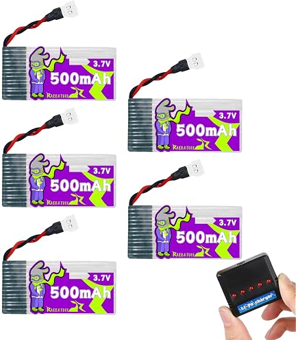 Batterie LiPo 3,7V 500mAh Avec Prise XH2.54 - Pour Drone X5C Et Accessoires - Rechargeable Et Légère - 4