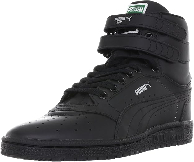 Puma Sky II Hi Men's Black Leather High Top Trainers (8 UK) Amazon.co