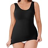 Women Plus Size Shapewear Tank Top Tummy Control Compression Tank Crew Neck Camisole Seamless Body Shaper Cami Tops