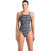 Arena Womens Arena Performance Women's Escape Team Print Light Drop Back Ladies Training Swimsuit