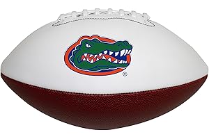 Logo Brands NCAA Official Size Autograph Football -Smooth White Panel for Nil Signatures, Display, or Nil Collecting NCAA Fan Memorabilia