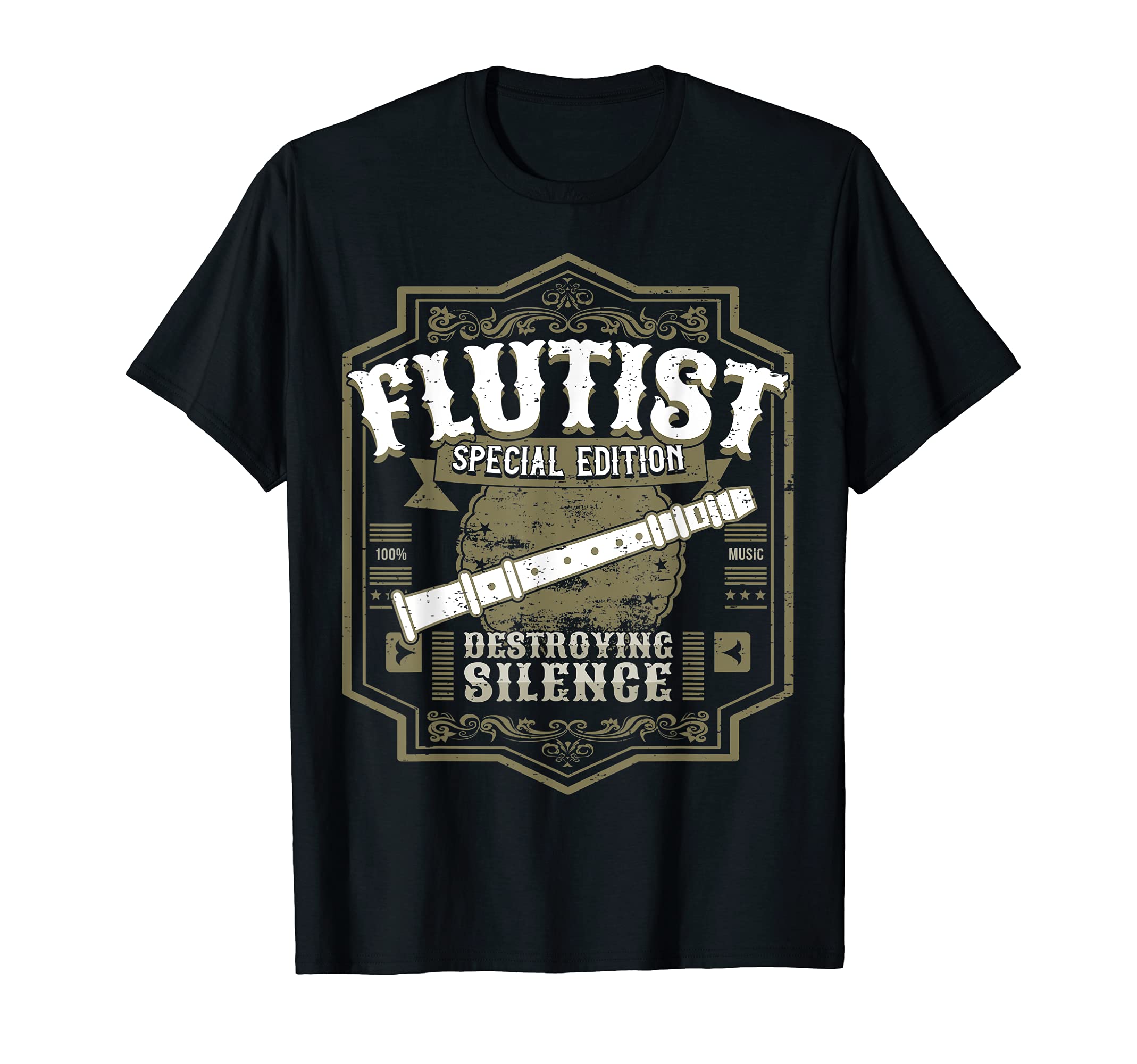 Cool Flute Player Vintage Design Flutist T-Shirt