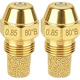 2 Pcs Brass Oil Burner Nozzle 0.85 80B for Delavan &amp; Beckett Oil Burners | Universal Solid Cone B Replacement Oil Nozzles, 0.85 GPH 80 Degree Spray, Fine Sintered Filter