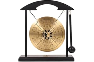 Vaguelly gong display mallet gong gong brass gong hand bell desktop mini gong chinese dragon mini gong with stand home accent