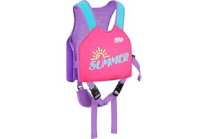 MoKo Toddler Swim Vest, Cartoon Swim Jacket for Children Weigh 22-66 LBS, Toddler Floaties with Adjustable Crotch Strap, Swim