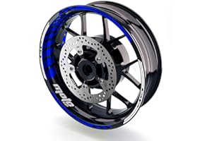 MC MOTOPARTS Rim Wheel Decal Stickers 17 inch Rim Tape AA02 Compatible with GSX-R 600 750 1000 1300 B-King KATANA SV 650 1000 SV650X SV650 VSTROM 250 400 650 1000 (Blue)