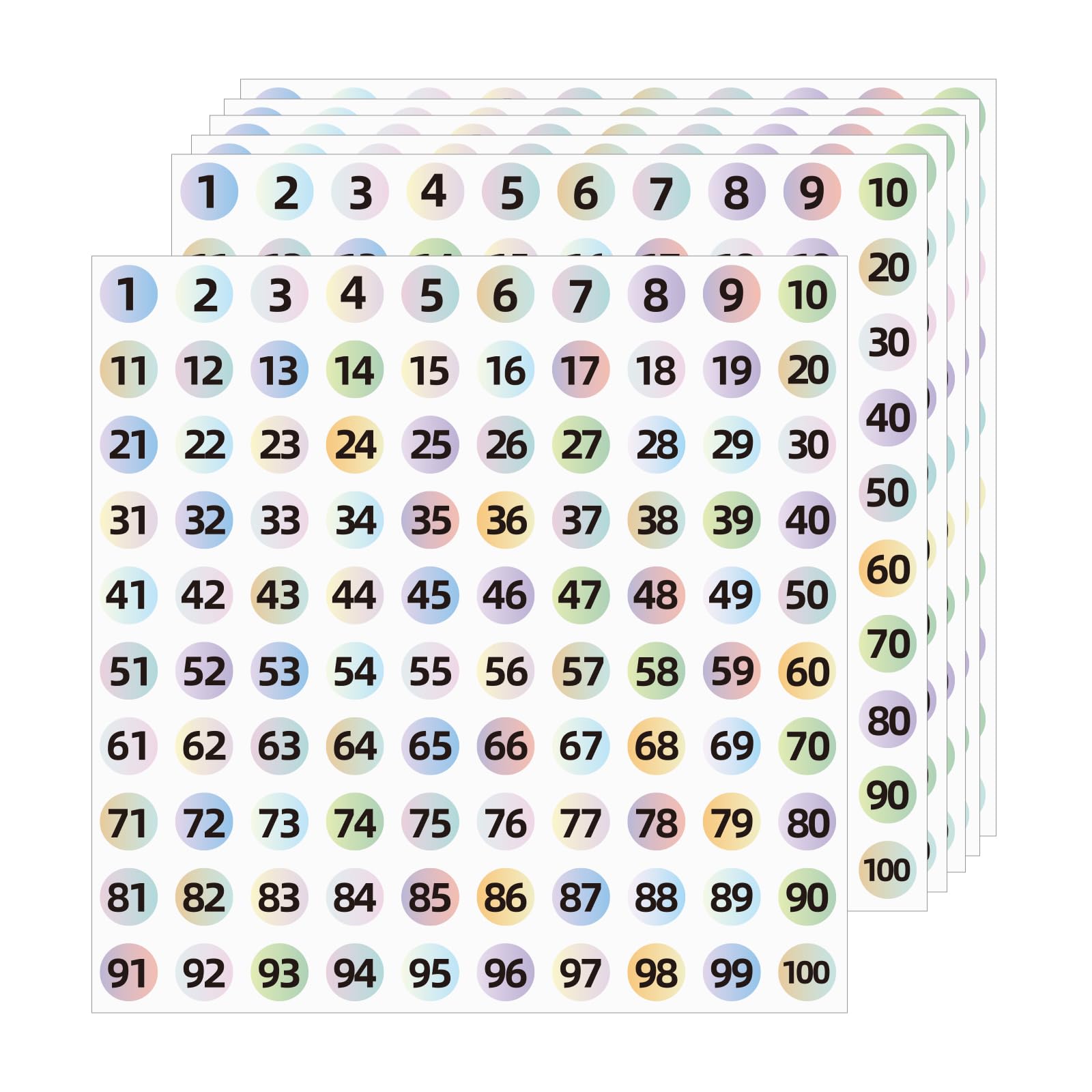 Photo 1 of STARLIBOO 3000Pcs Consecutive Number Stickers, 0.4 inch Small Round Numbered Stickers, 1 to 100 Vinyl Consecutive Number Labels for Storage/Organizing/Boxes/Indoor/Outdoor(Gradient Color)