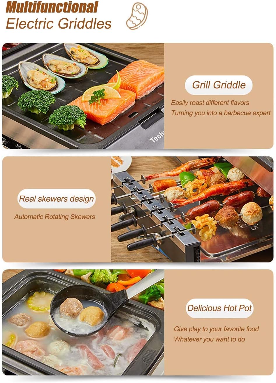 Review LiRongPing 1800W Multifunctional Electric Griddle Hot Pot