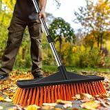 Newthinking Yard Broom Outdoor Heavy Duty 40cm Wide Brush Head Stainless Handle view 5