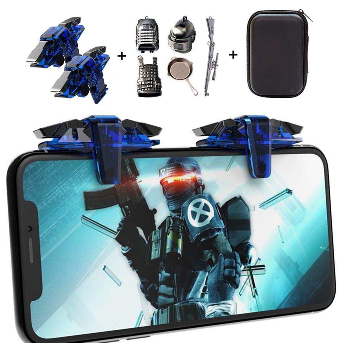 Aovon Pubg Mobile Controller 2 Triggers 5 Keychains 2019 Upgrade Version Sensitive L1r1 Shoot Aim Game Trigger Joystick Physical Buttons For Kids - 