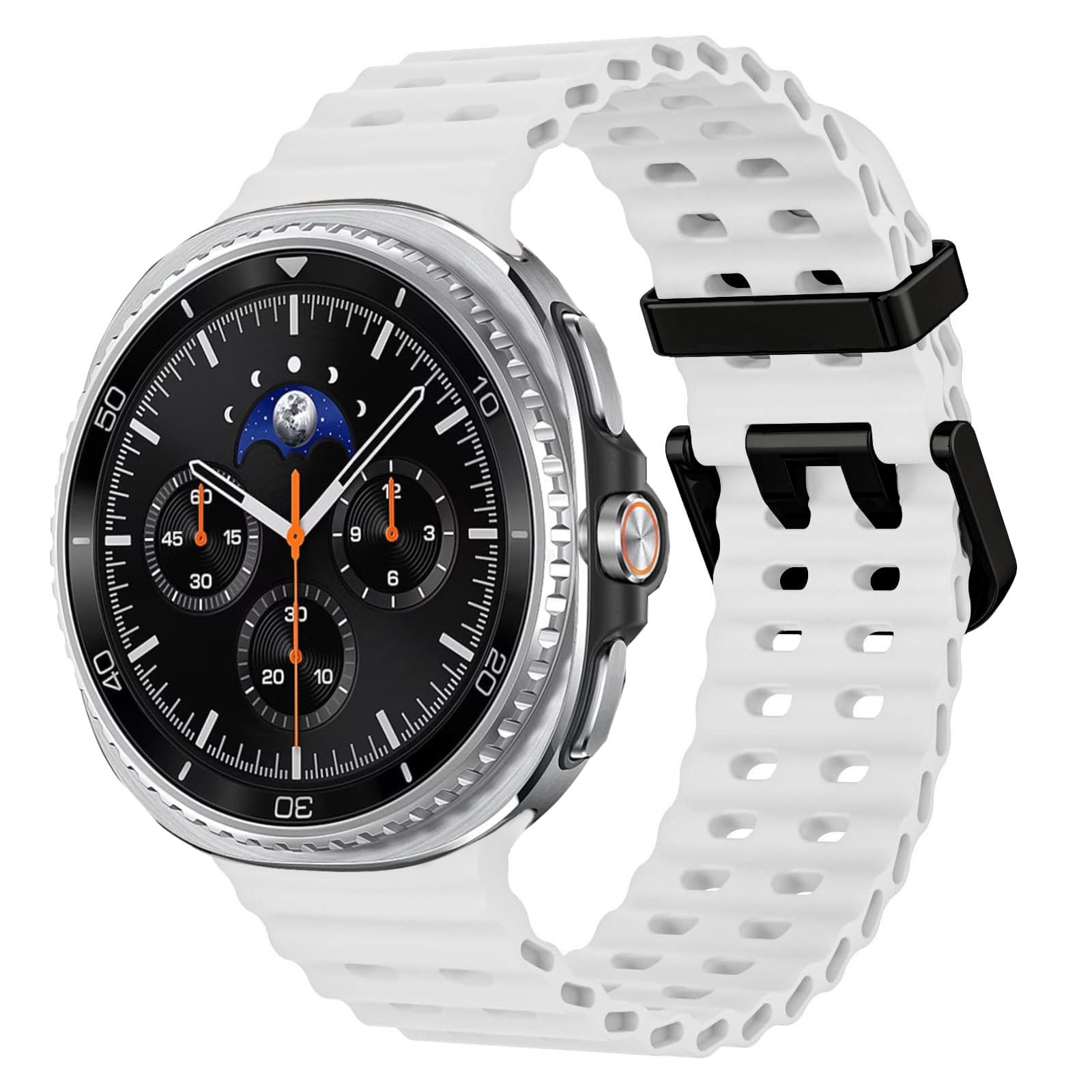 Marine Sport Bands Compatible with Samsung Galaxy Watch 8 Band 44mm 40mm/8 Classic 46mm Men Women,Soft Silicone Breathable Waterproof No Gap Strap for Samsung Galaxy Watch 8 Bands 40 mm 44 mm Correa