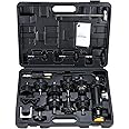 8MILELAKE 18pcs Radiator Pump Pressure Tester and Vacuum Pump Type Cooling System Kit Coolant Pressure Tester Kit