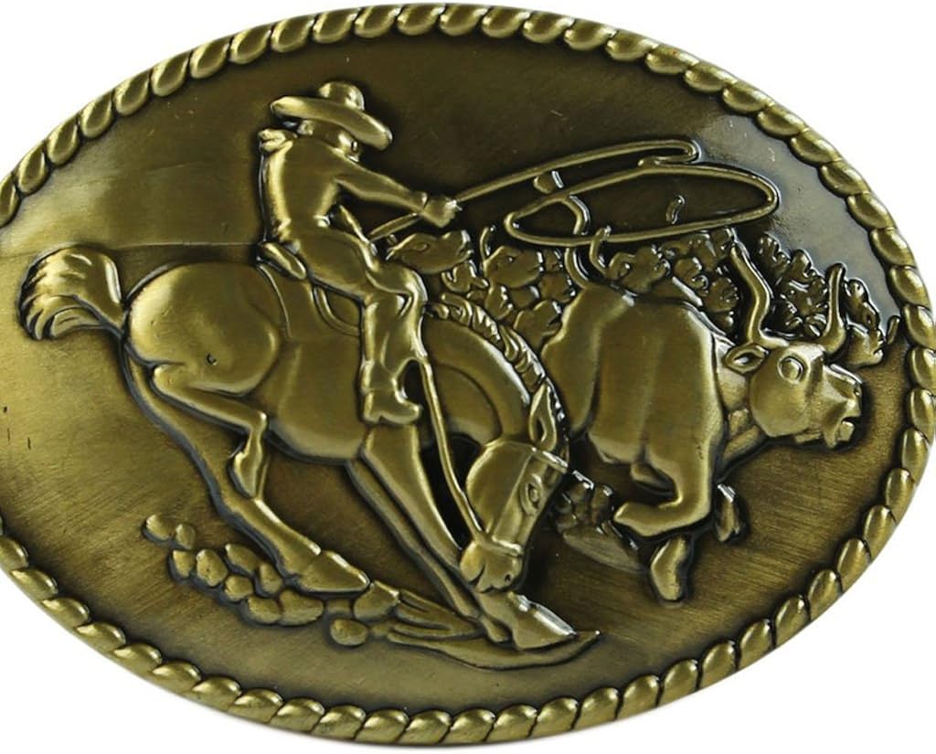 MagiDeal Western Vintage Classic Oval Horse&Rider Jewelry Cowboy Belt