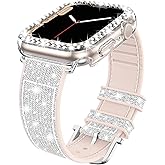 Goton Bling Silicone Band Case Compatible for Apple Watch 40mm with Edge Protector Cover[No Glass], Strap Color Changes with Angle for iWatch SE 3/2/1 Series 6 5 4