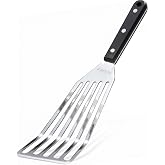 Zulay Kitchen Stainless Steel Fish Turner Spatula | 12.4&rdquo; Flexible Heat-Resistant Slotted Turner for Non-Stick Cookware - Rust-Proof, Durable &amp; Dishwasher Safe Cooking Utensil