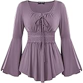 Scarlet Darkness Renaissance Shirt Women Pirate Costume Women Vintage Corset Tops