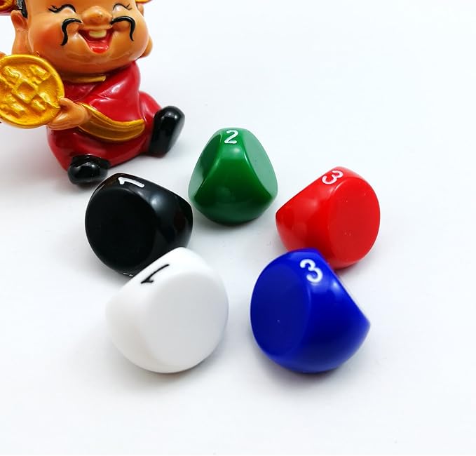 Bescon Polyhedral Dice 3Sided Gaming Dice, D3 die, D3 dice, 3 Sides Dice, 3 Sided Cube, 5