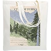 WZJHCL City Of Forks Tote Bag Vampire Inspired Tote Shopping Bag Vampire Lover Gift Forks Washington Shoulder Bag (Fork Tote Bag)