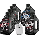 MaxHiflo VTTOCK15 Complete Engine Oil Change Kit for V-Twin Full Synthetic 20w50 Harley Davidson Twin Cam, 6 Quart