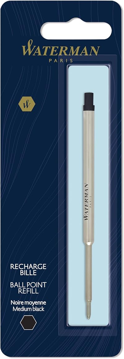 Waterman Ballpoint Pen Refill Medium Point Black Ink 1 Count