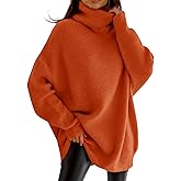 imesrun Womens Turtleneck Oversized Sweater Batwing Chunky Pullover Sweater Casual Fall Loose Knit Jumper Top