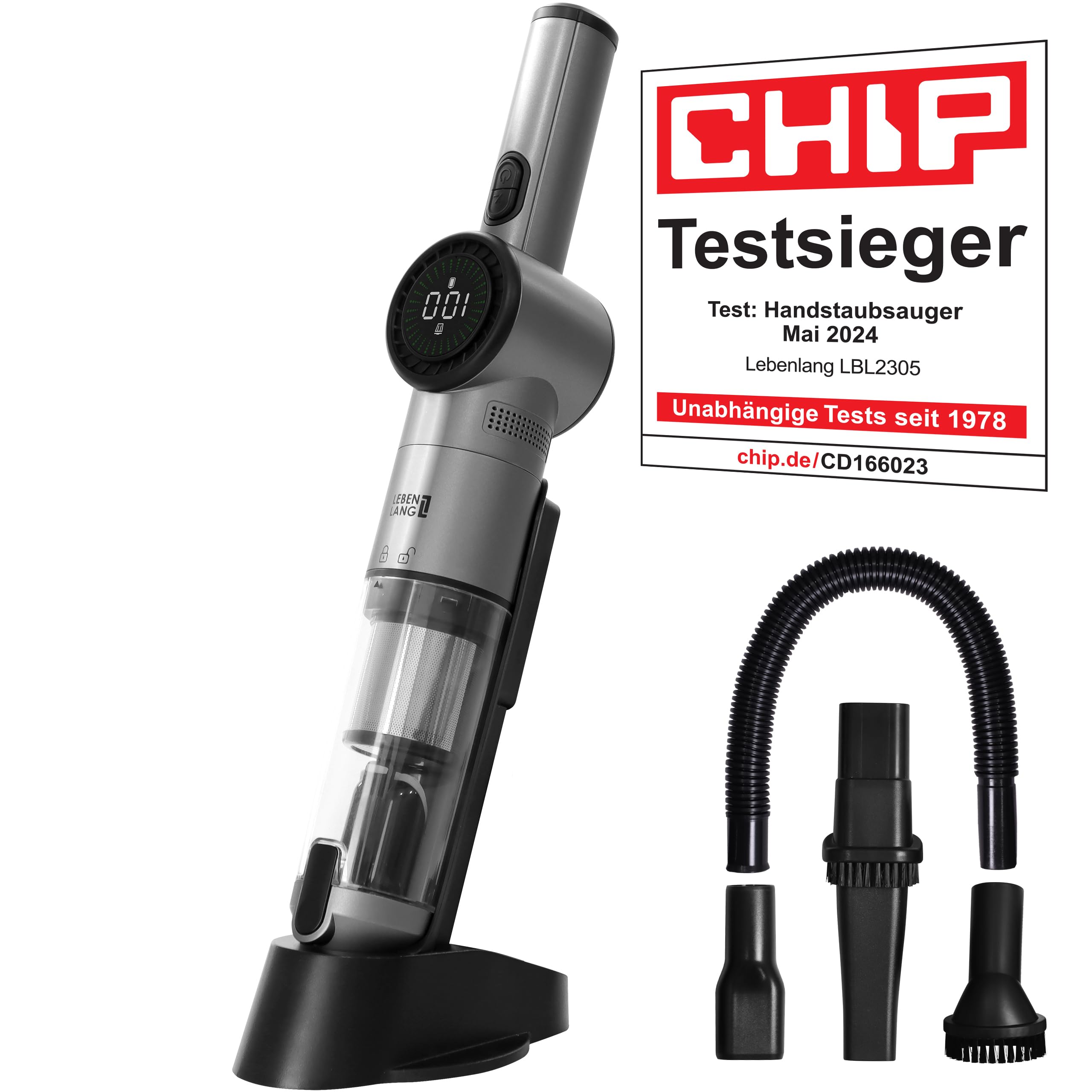 LEBENLANG Handstaubsauger Akku TESTSIEGER - Dual-Filter & Li-Ion I Inkl. Ladestation I 17000PA Handstaubsauger Auto Staubsauger stark Akkusauger kabellos Handsauger Akku Car Autostaubsauger Beutellos