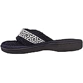 isotoner Women's Nina Microfiber Terry Thong Slipper, Size 7.5-8 Medium, Navy Blue