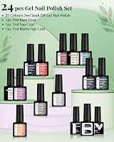 Phoenixy Gel Nail Polish 21 Colors Set with Base Top Matte 8ml view 7